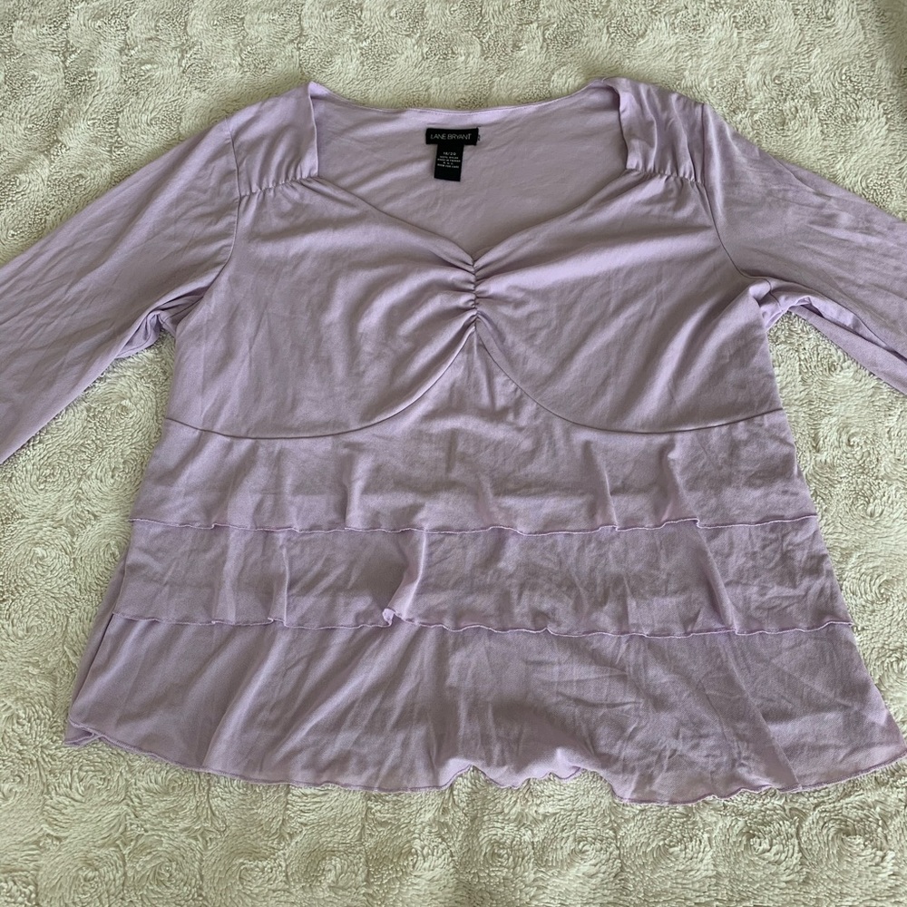 Lane Bryant Lavender Purple Ruffled Blouse
